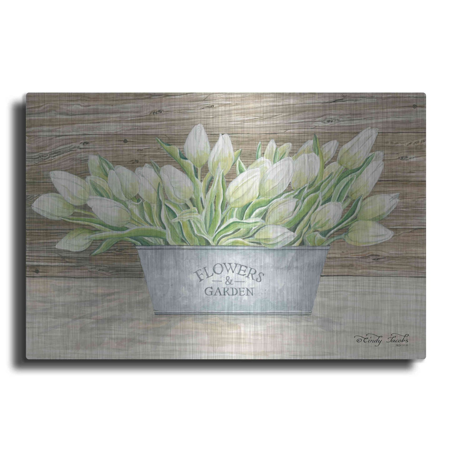 Luxe Metal Art 'Flowers & Garden Tulips' by Cindy Jacobs, Metal Wall Art