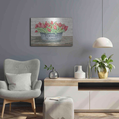 Luxe Metal Art 'Farmer's Market Tulips' by Cindy Jacobs, Metal Wall Art,24x16