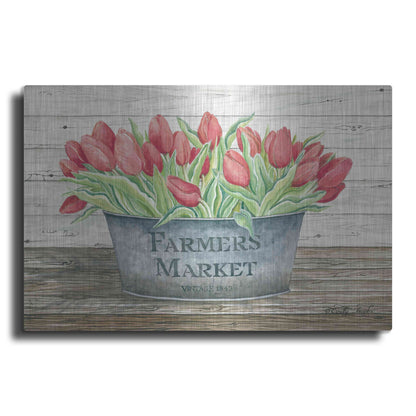 Luxe Metal Art 'Farmer's Market Tulips' by Cindy Jacobs, Metal Wall Art