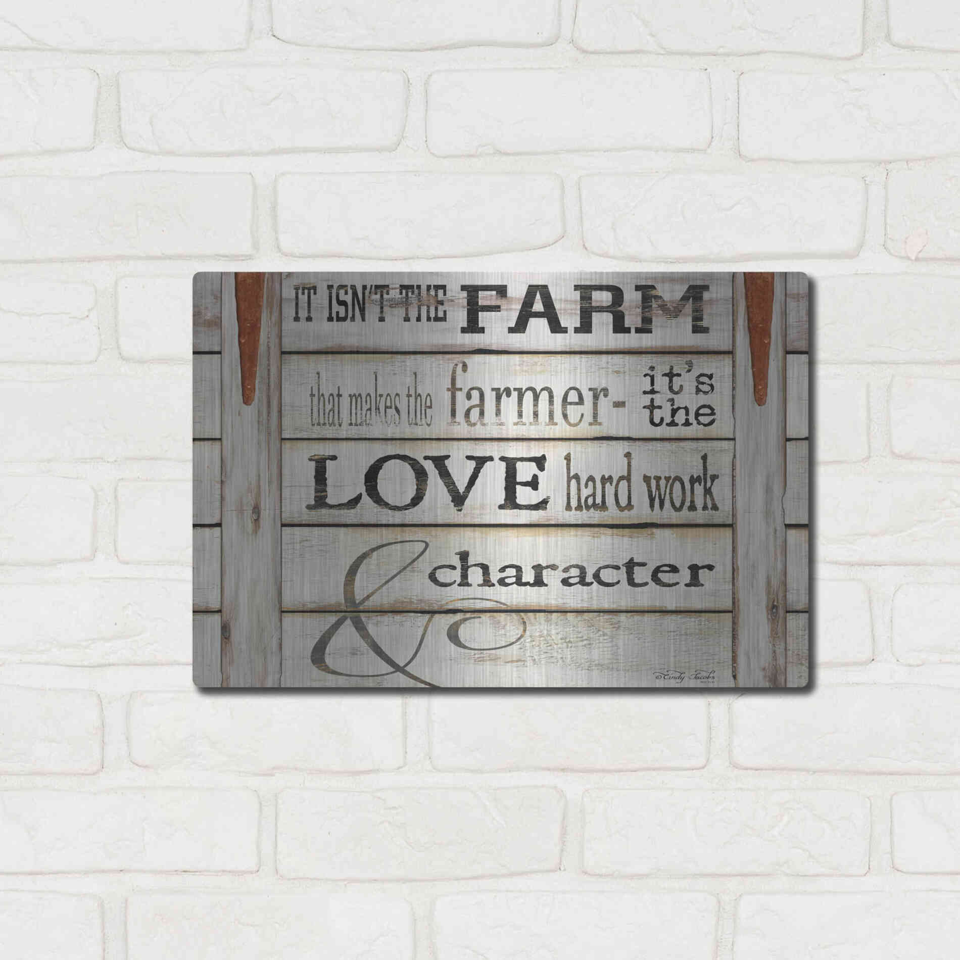 Luxe Metal Art 'It Isn't the Farm' by Cindy Jacobs, Metal Wall Art,16x12