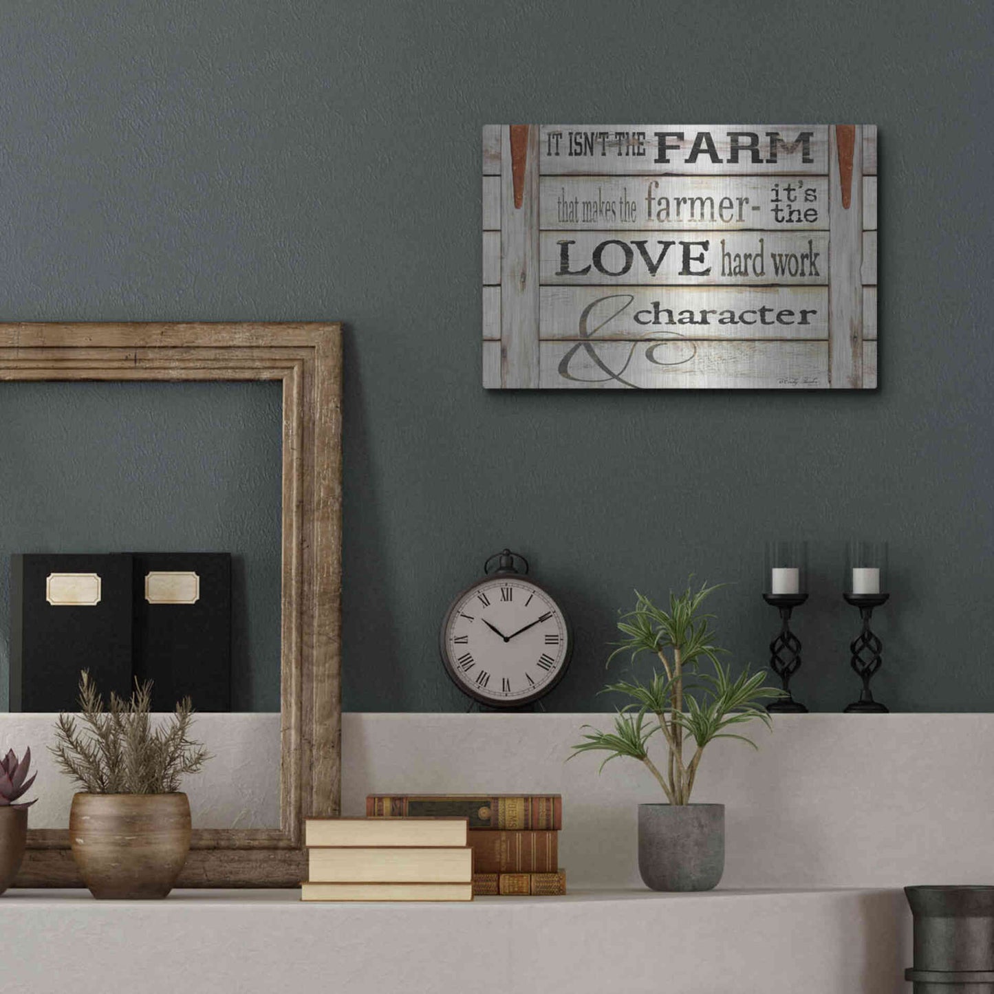 Luxe Metal Art 'It Isn't the Farm' by Cindy Jacobs, Metal Wall Art,16x12
