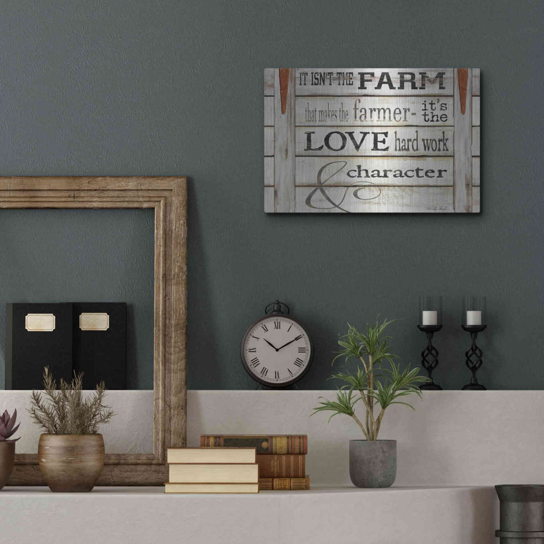 Luxe Metal Art 'It Isn't the Farm' by Cindy Jacobs, Metal Wall Art,16x12