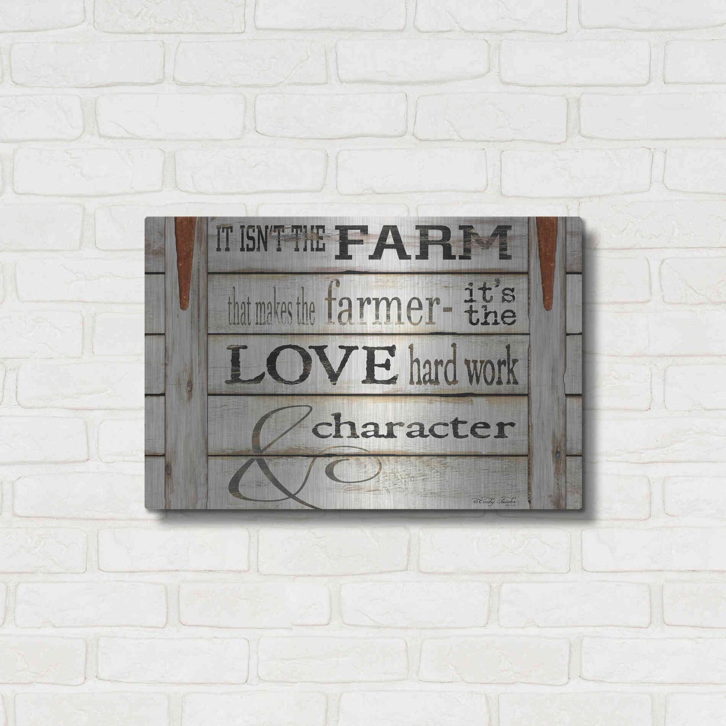Luxe Metal Art 'It Isn't the Farm' by Cindy Jacobs, Metal Wall Art,24x16