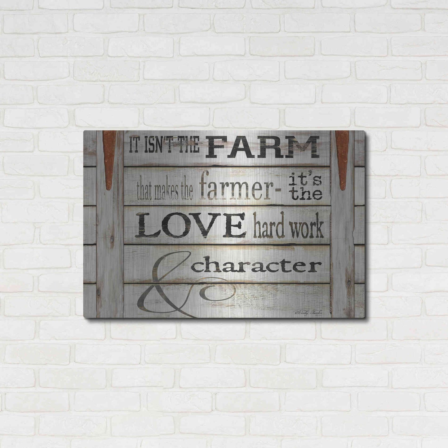 Luxe Metal Art 'It Isn't the Farm' by Cindy Jacobs, Metal Wall Art,36x24