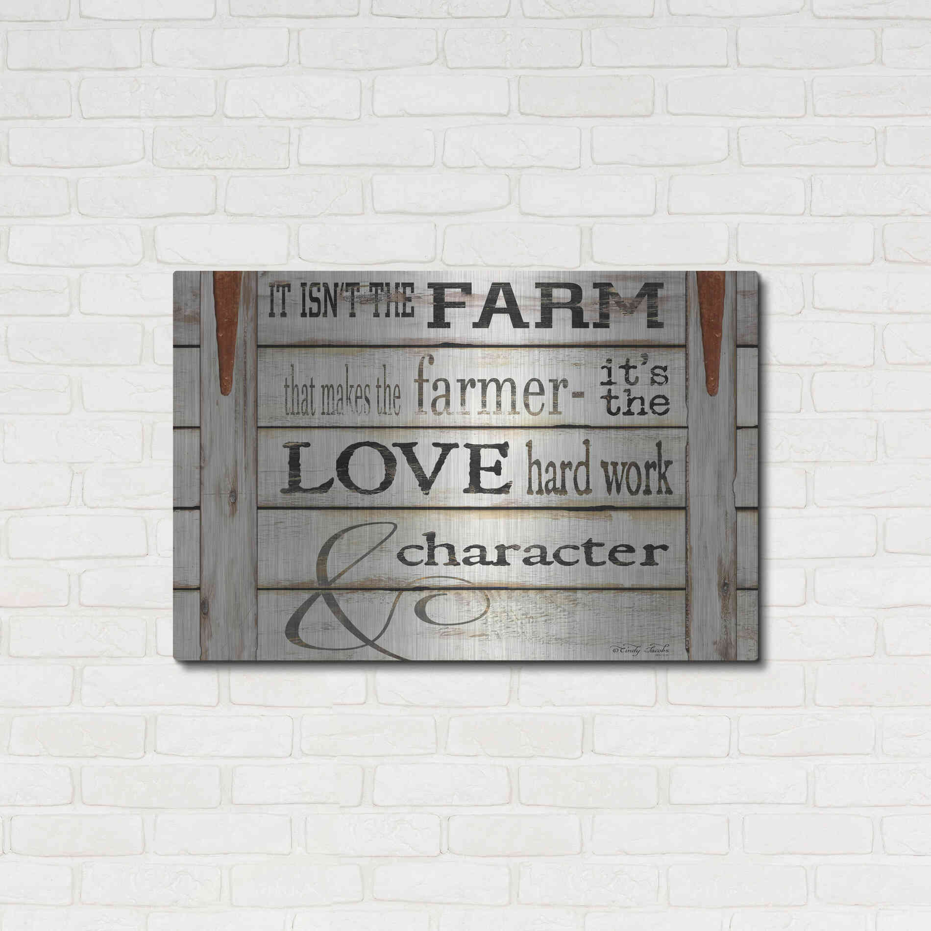 Luxe Metal Art 'It Isn't the Farm' by Cindy Jacobs, Metal Wall Art,36x24