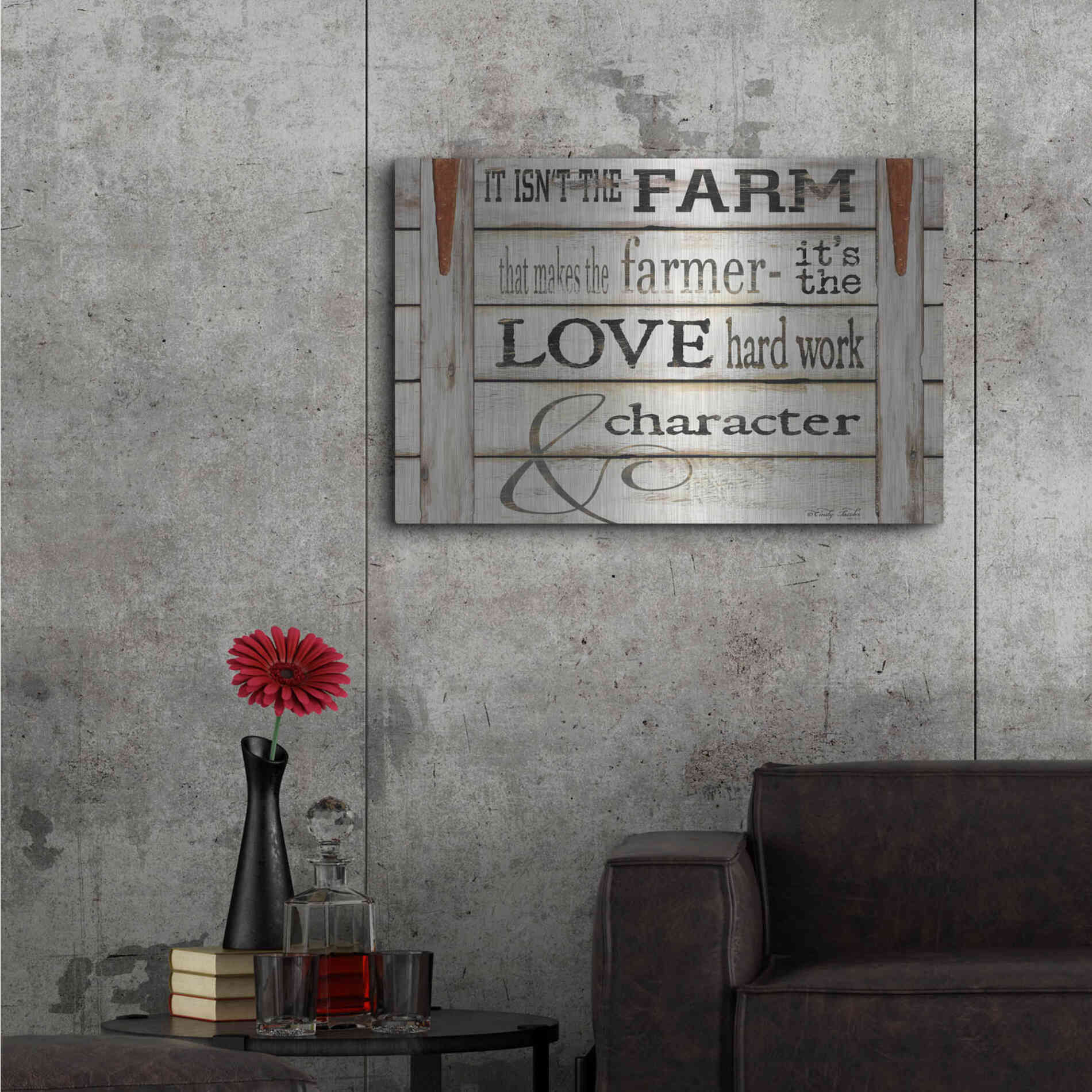 Luxe Metal Art 'It Isn't the Farm' by Cindy Jacobs, Metal Wall Art,36x24