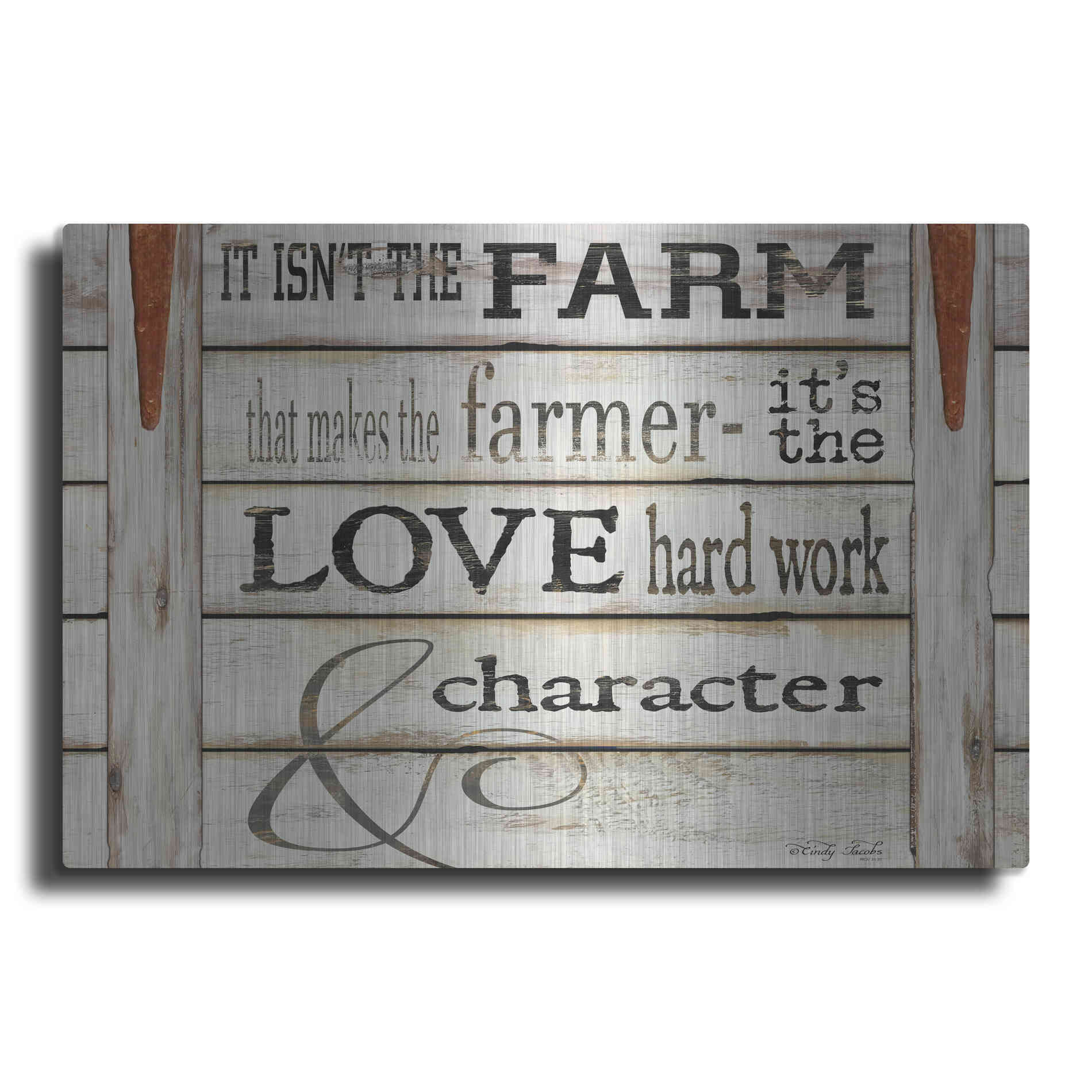 Luxe Metal Art 'It Isn't the Farm' by Cindy Jacobs, Metal Wall Art