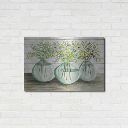 Luxe Metal Art 'Eucalyptus in Glass Vases' by Cindy Jacobs, Metal Wall Art,36x24