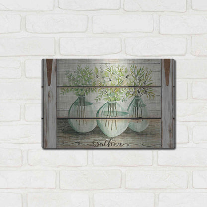 Luxe Metal Art 'Eucalyptus - Gather' by Cindy Jacobs, Metal Wall Art,16x12