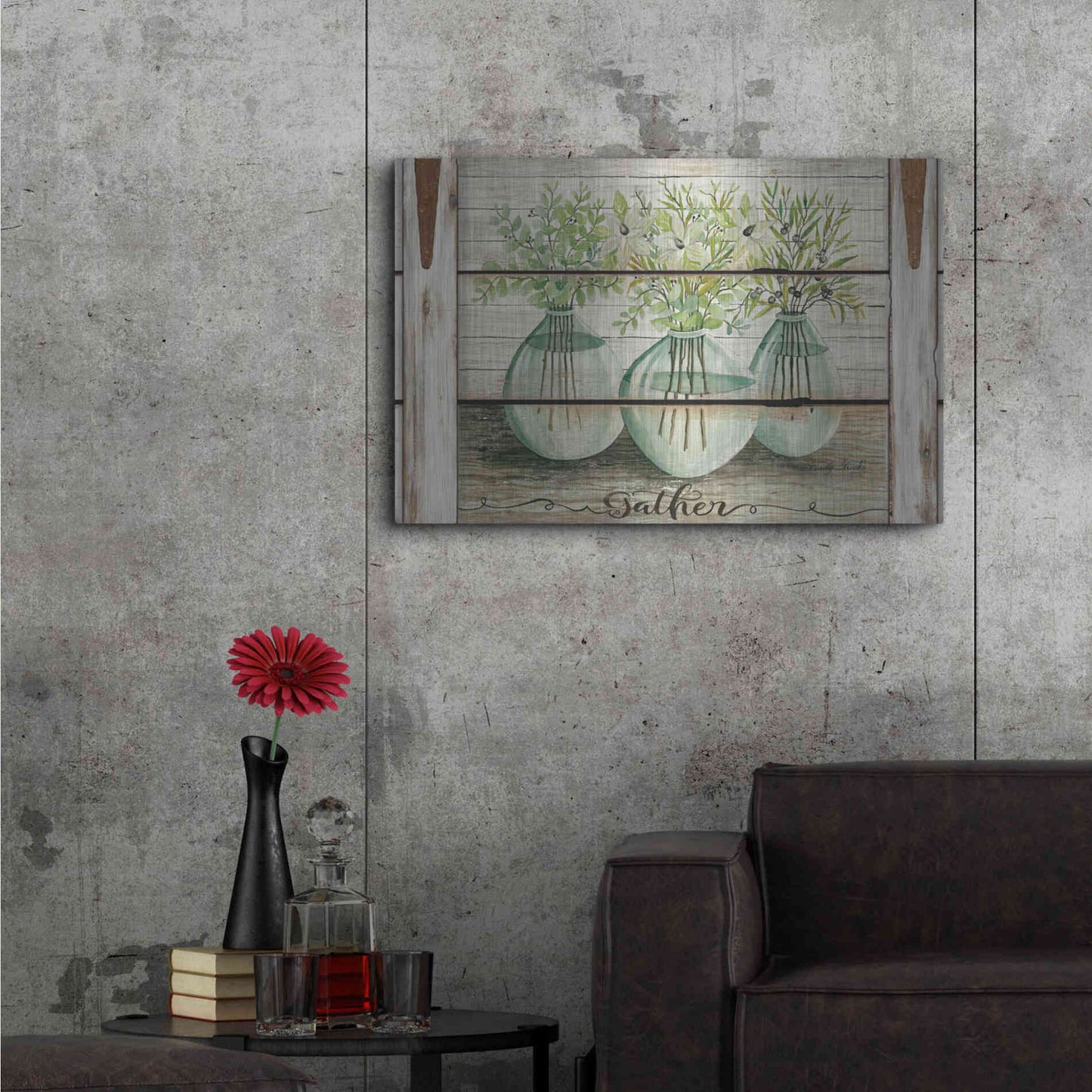 Luxe Metal Art 'Eucalyptus - Gather' by Cindy Jacobs, Metal Wall Art,36x24