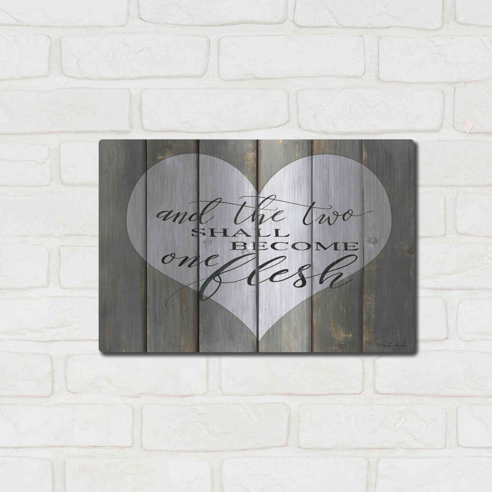 Luxe Metal Art 'And the Two' by Cindy Jacobs, Metal Wall Art,16x12