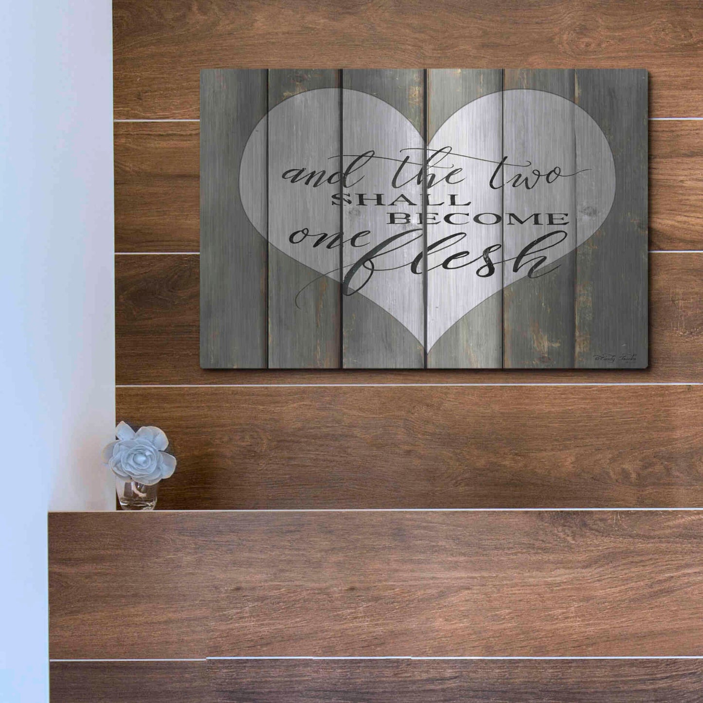 Luxe Metal Art 'And the Two' by Cindy Jacobs, Metal Wall Art,16x12