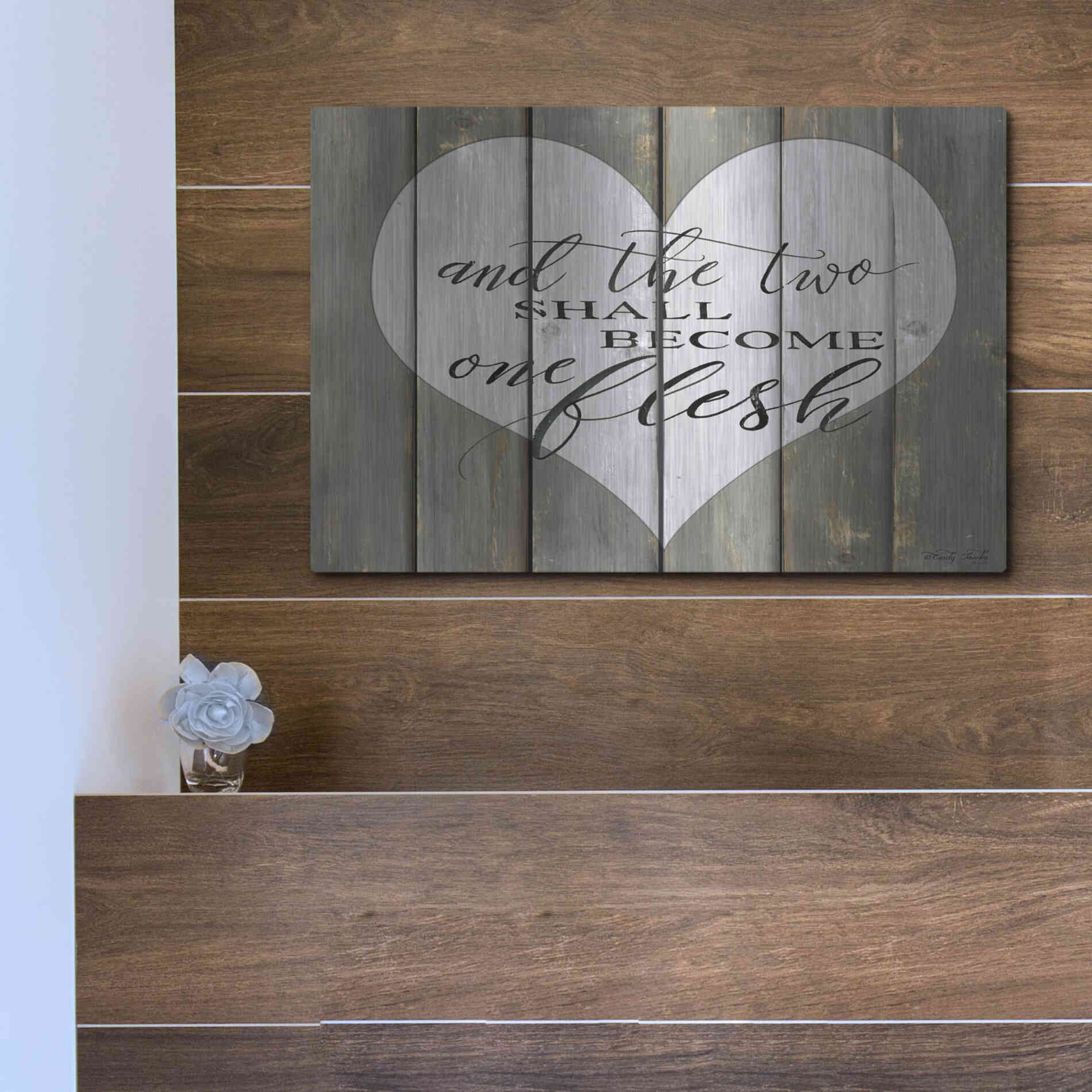 Luxe Metal Art 'And the Two' by Cindy Jacobs, Metal Wall Art,16x12