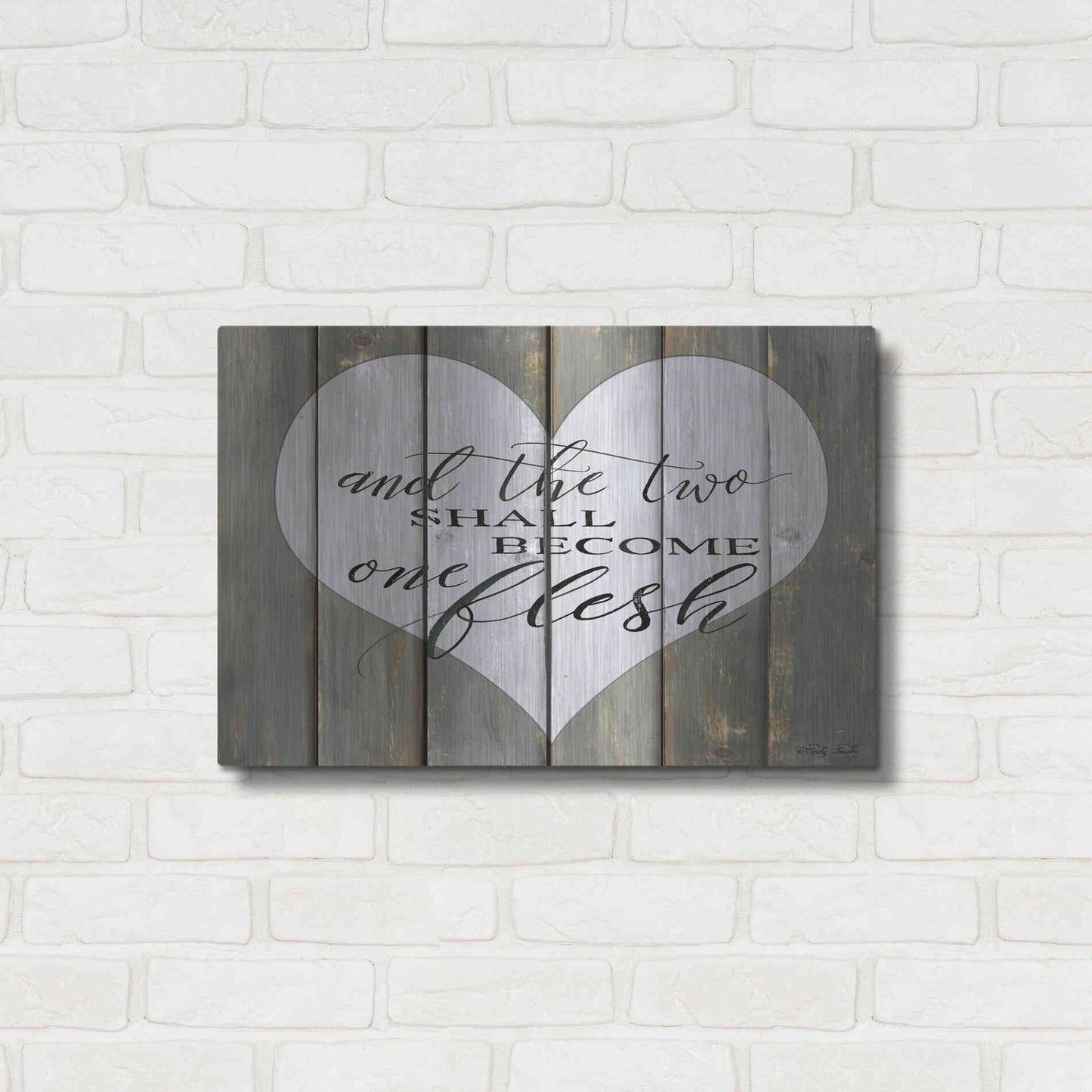 Luxe Metal Art 'And the Two' by Cindy Jacobs, Metal Wall Art,24x16