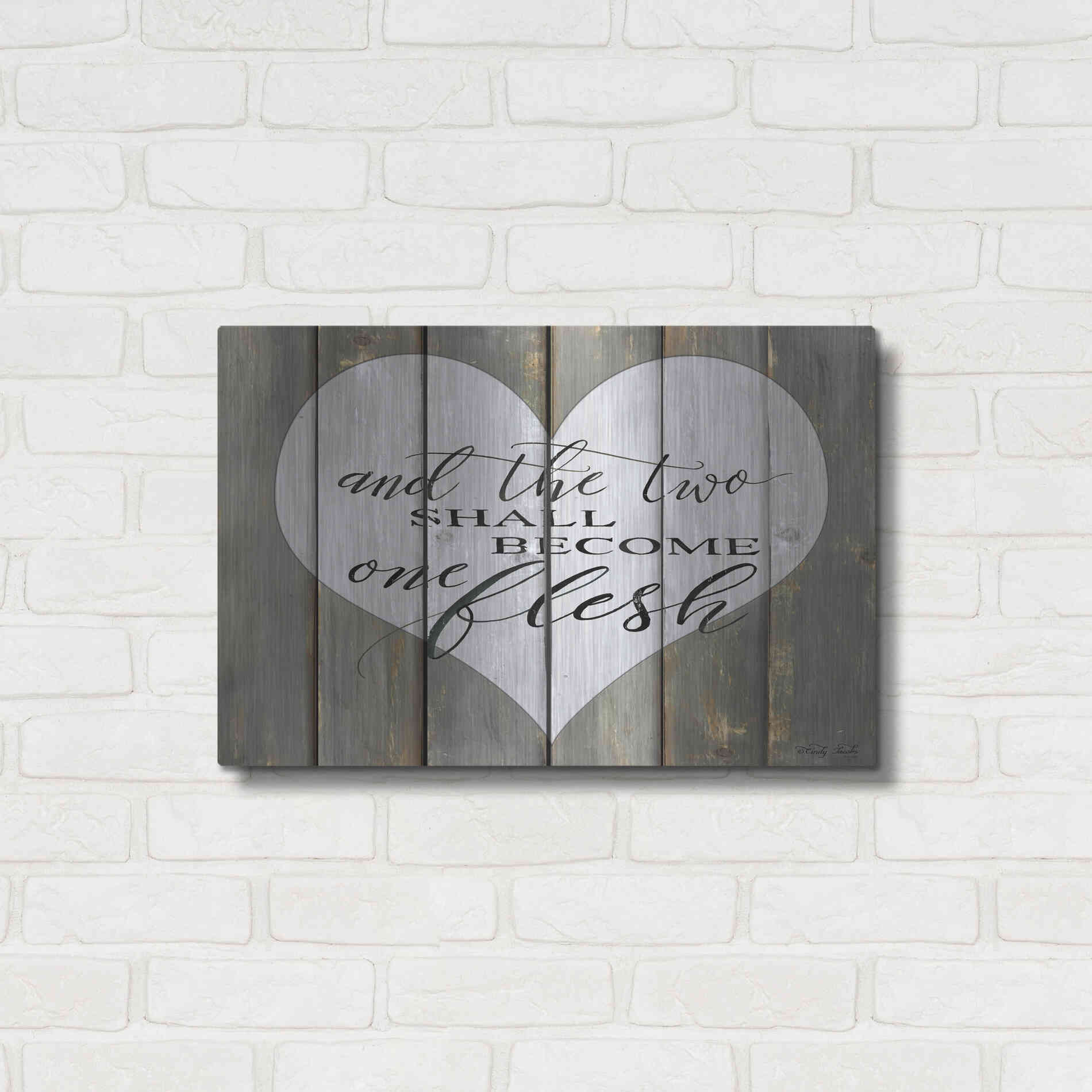 Luxe Metal Art 'And the Two' by Cindy Jacobs, Metal Wall Art,24x16