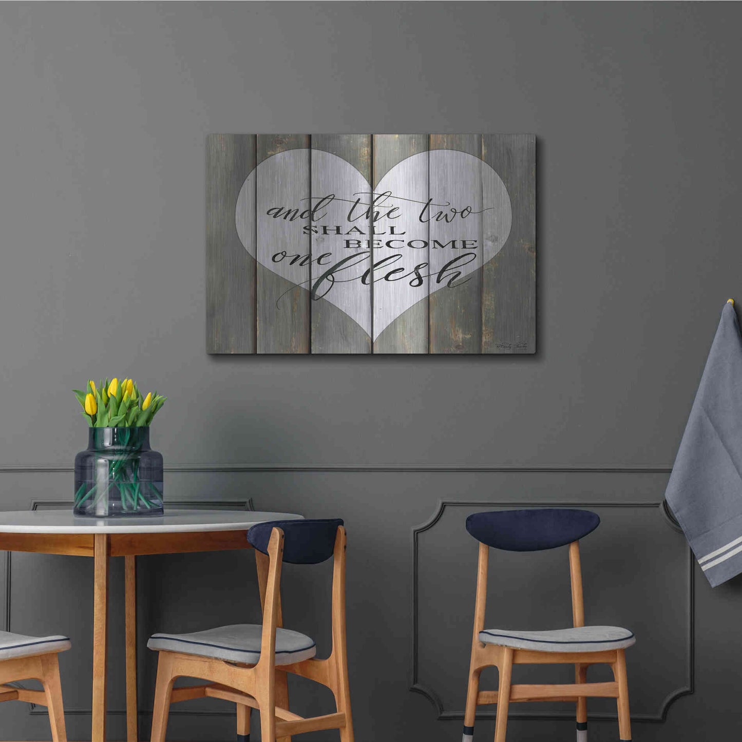 Luxe Metal Art 'And the Two' by Cindy Jacobs, Metal Wall Art,36x24