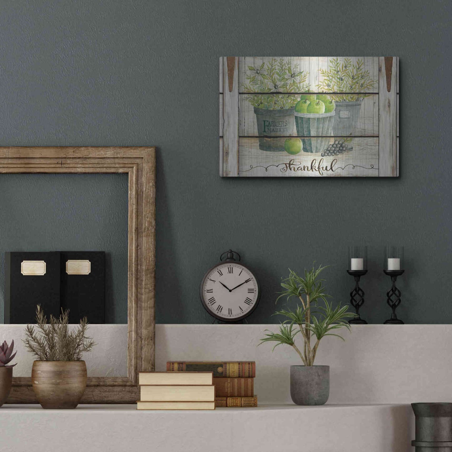 Luxe Metal Art 'Eucalyptus - Thankful Landscape' by Cindy Jacobs, Metal Wall Art,16x12