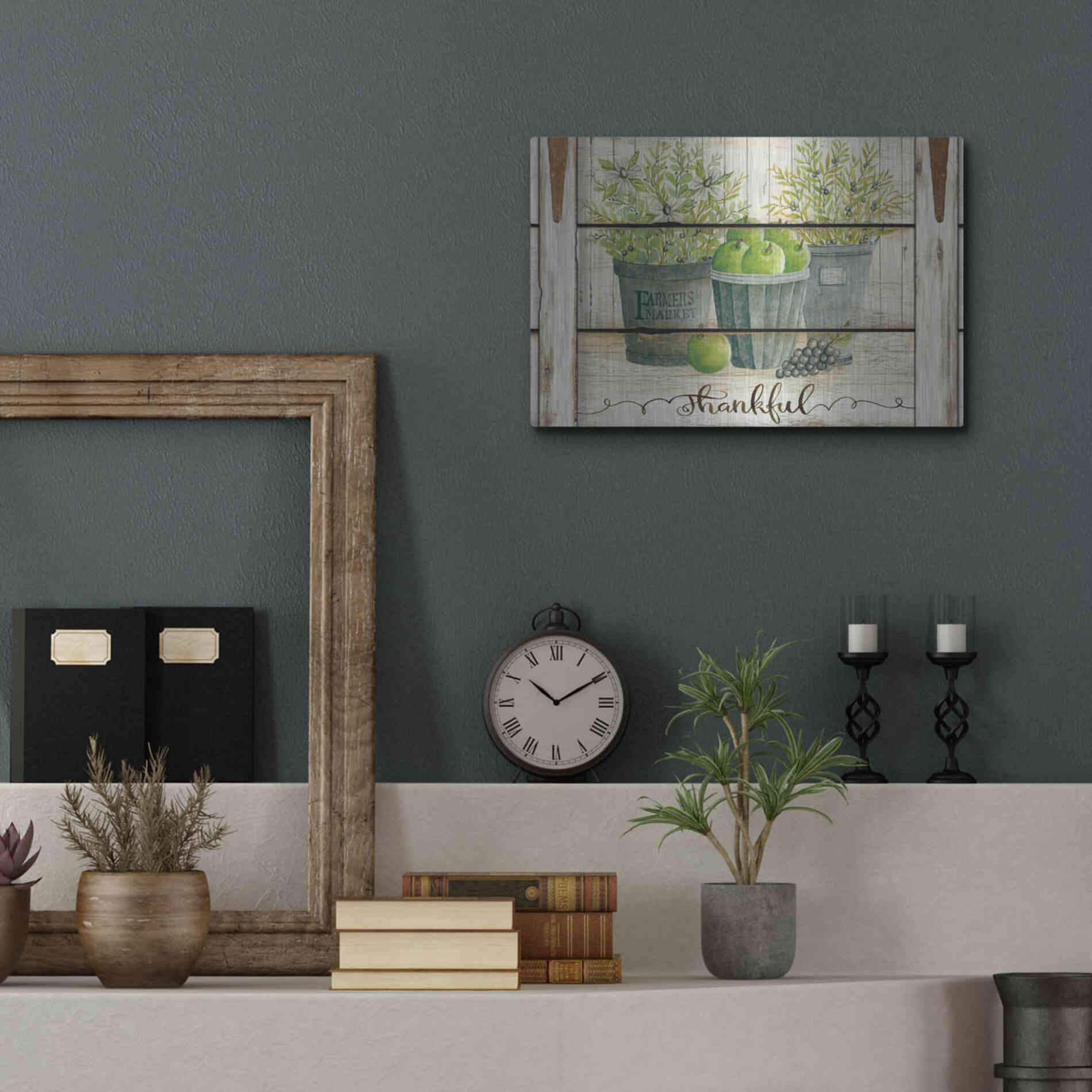 Luxe Metal Art 'Eucalyptus - Thankful Landscape' by Cindy Jacobs, Metal Wall Art,16x12