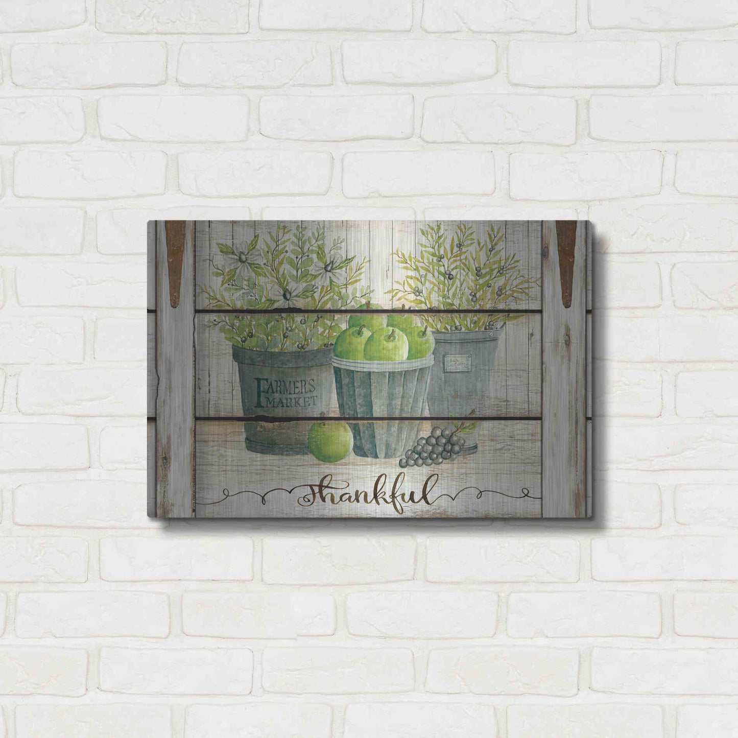 Luxe Metal Art 'Eucalyptus - Thankful Landscape' by Cindy Jacobs, Metal Wall Art,24x16