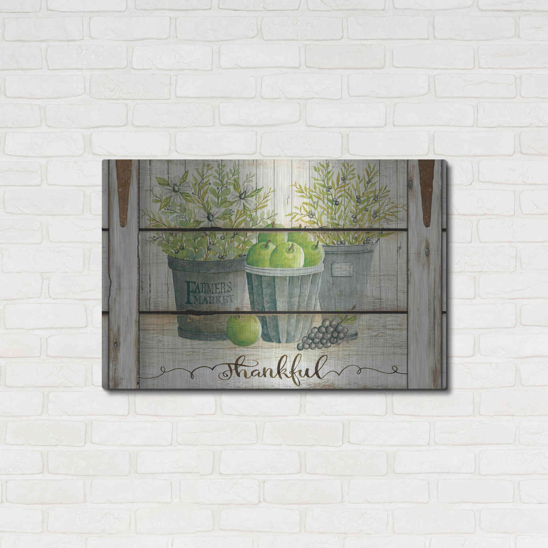 Luxe Metal Art 'Eucalyptus - Thankful Landscape' by Cindy Jacobs, Metal Wall Art,36x24