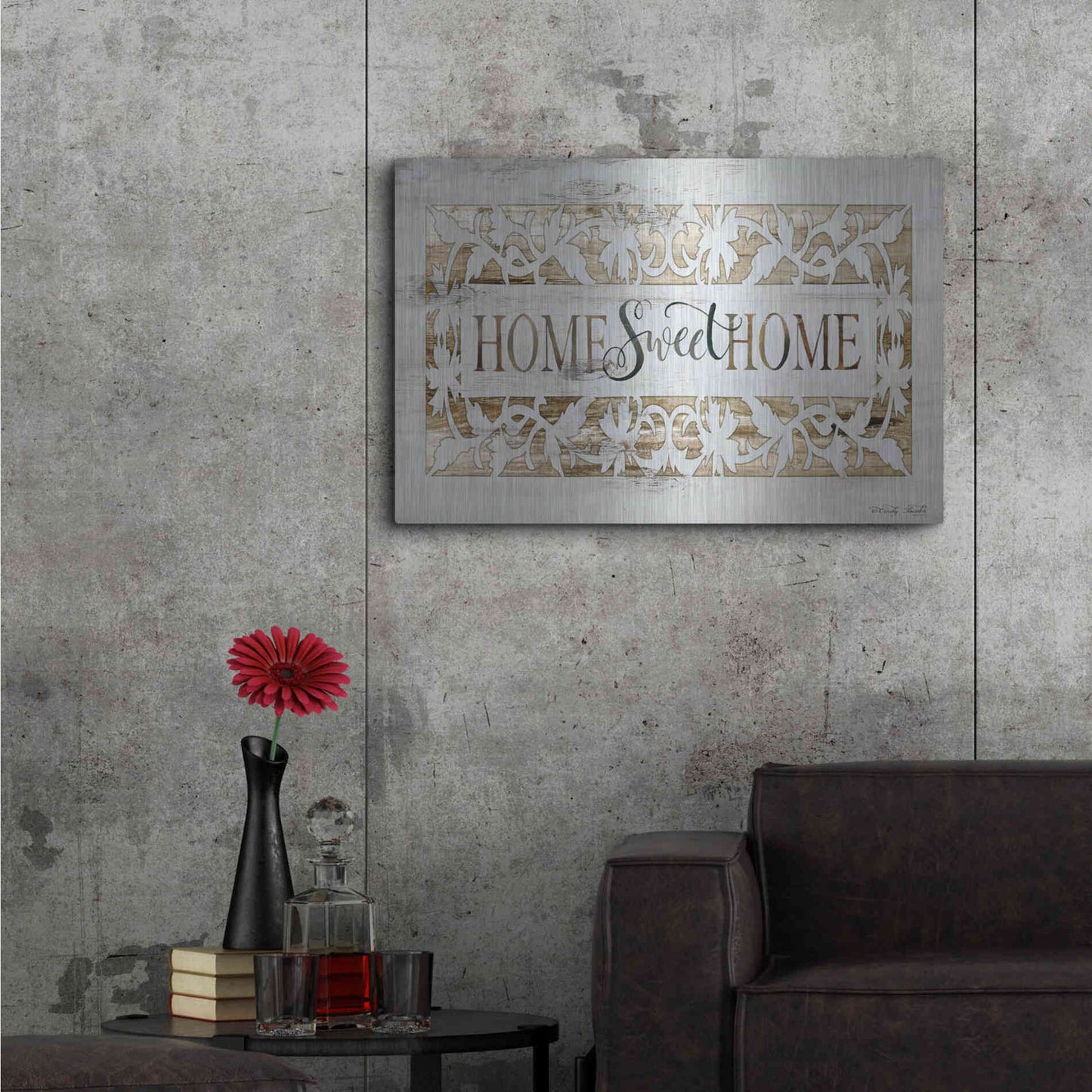 Luxe Metal Art 'Farmers Market Home Sweet Home' by Cindy Jacobs, Metal Wall Art,36x24