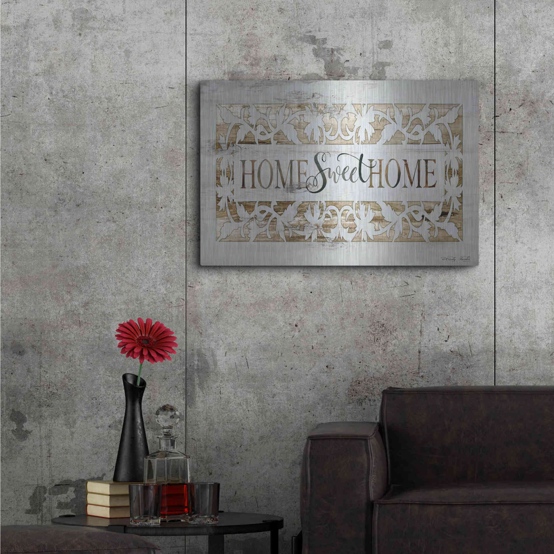 Luxe Metal Art 'Farmers Market Home Sweet Home' by Cindy Jacobs, Metal Wall Art,36x24