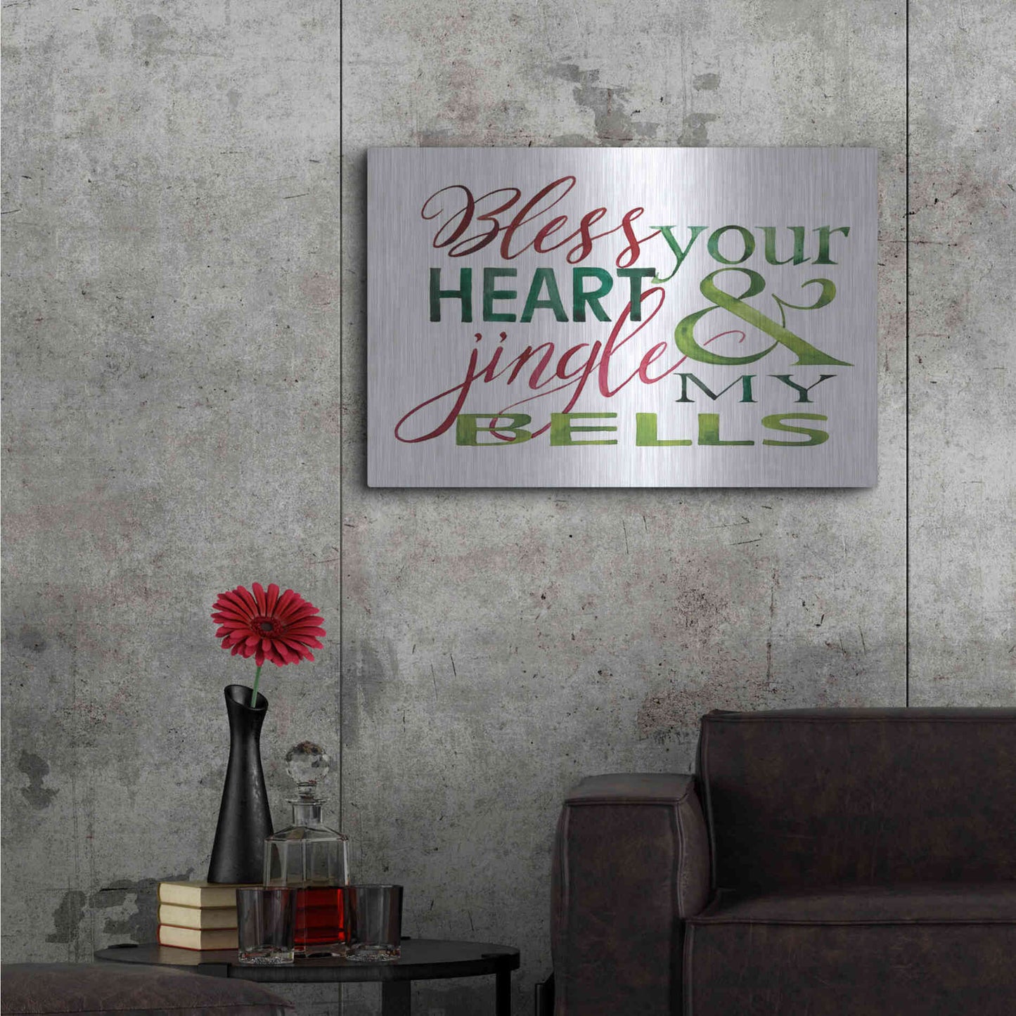 Luxe Metal Art 'Jingle My Bells' by Cindy Jacobs, Metal Wall Art,36x24