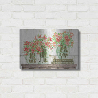 Luxe Metal Art 'Trio of Flowers' by Cindy Jacobs, Metal Wall Art,24x16