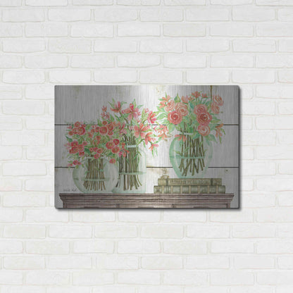 Luxe Metal Art 'Trio of Flowers' by Cindy Jacobs, Metal Wall Art,36x24