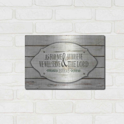 Luxe Metal Art 'As for Me and My House' by Cindy Jacobs, Metal Wall Art,16x12