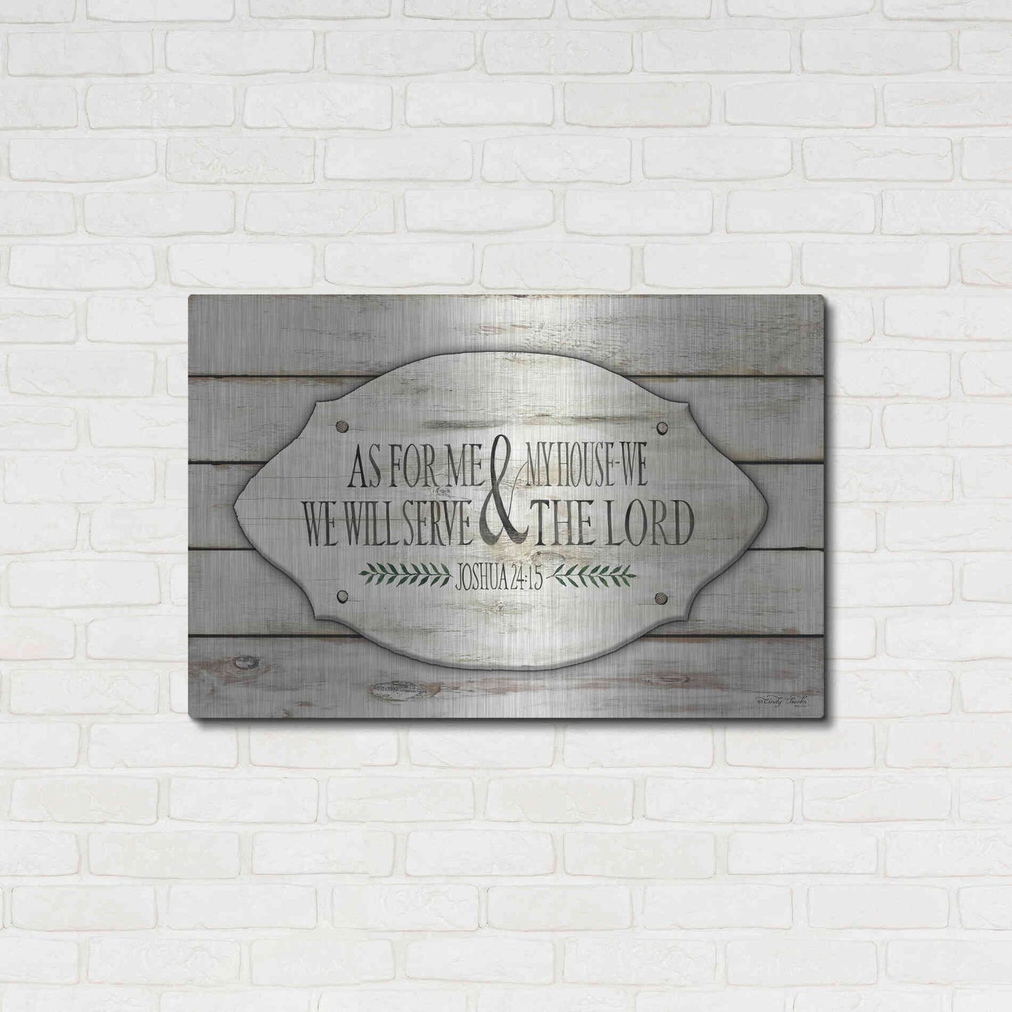 Luxe Metal Art 'As for Me and My House' by Cindy Jacobs, Metal Wall Art,36x24