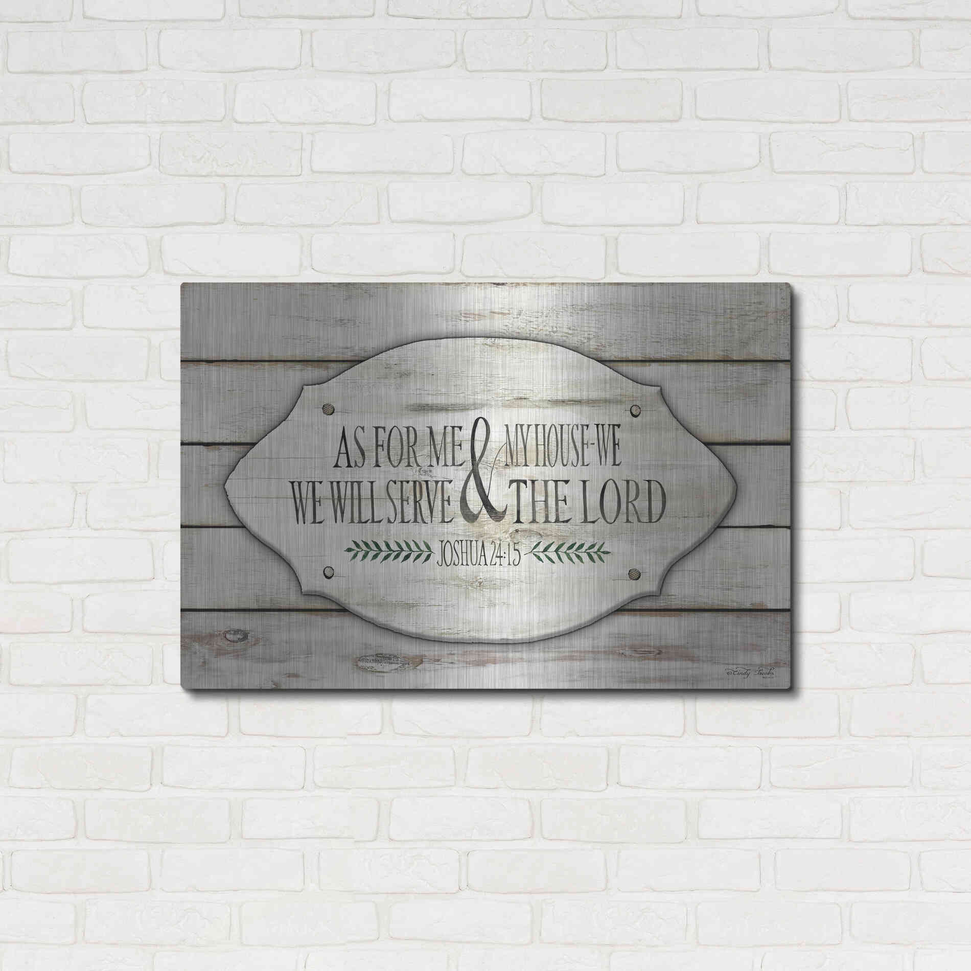 Luxe Metal Art 'As for Me and My House' by Cindy Jacobs, Metal Wall Art,36x24