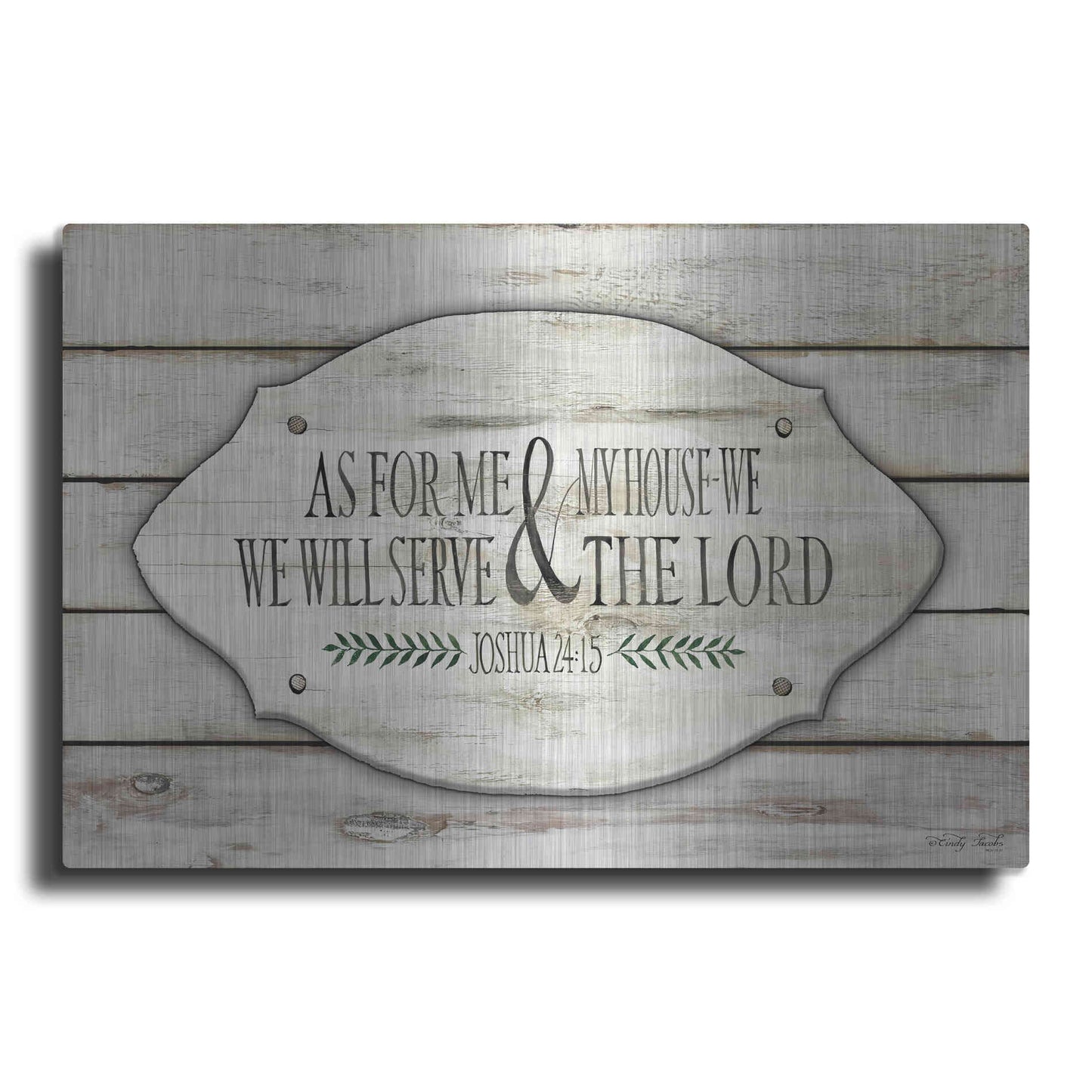 Luxe Metal Art 'As for Me and My House' by Cindy Jacobs, Metal Wall Art