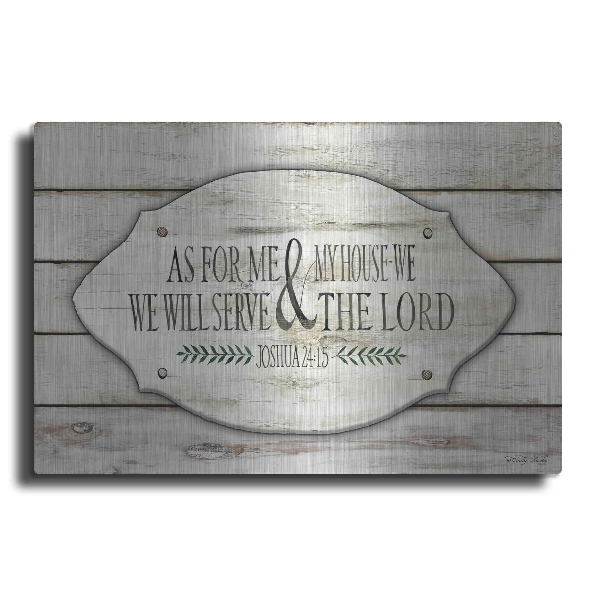 Luxe Metal Art 'As for Me and My House' by Cindy Jacobs, Metal Wall Art