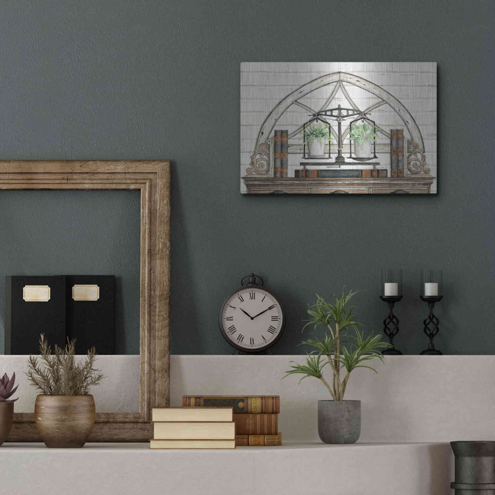 Luxe Metal Art 'All Things Near and Dear I' by Cindy Jacobs, Metal Wall Art,16x12