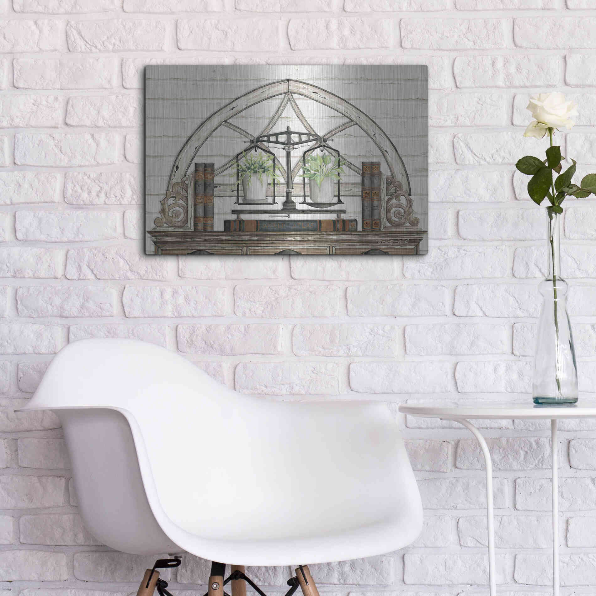 Luxe Metal Art 'All Things Near and Dear I' by Cindy Jacobs, Metal Wall Art,24x16