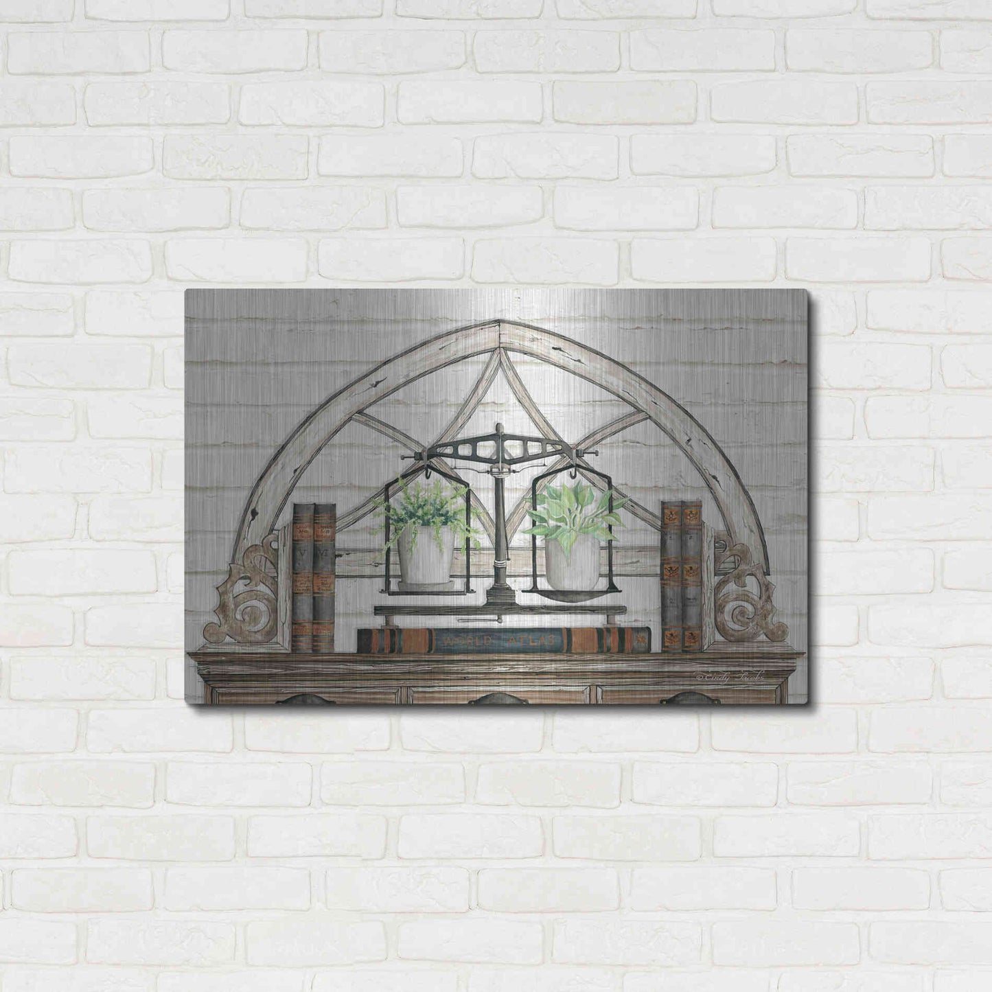 Luxe Metal Art 'All Things Near and Dear I' by Cindy Jacobs, Metal Wall Art,36x24