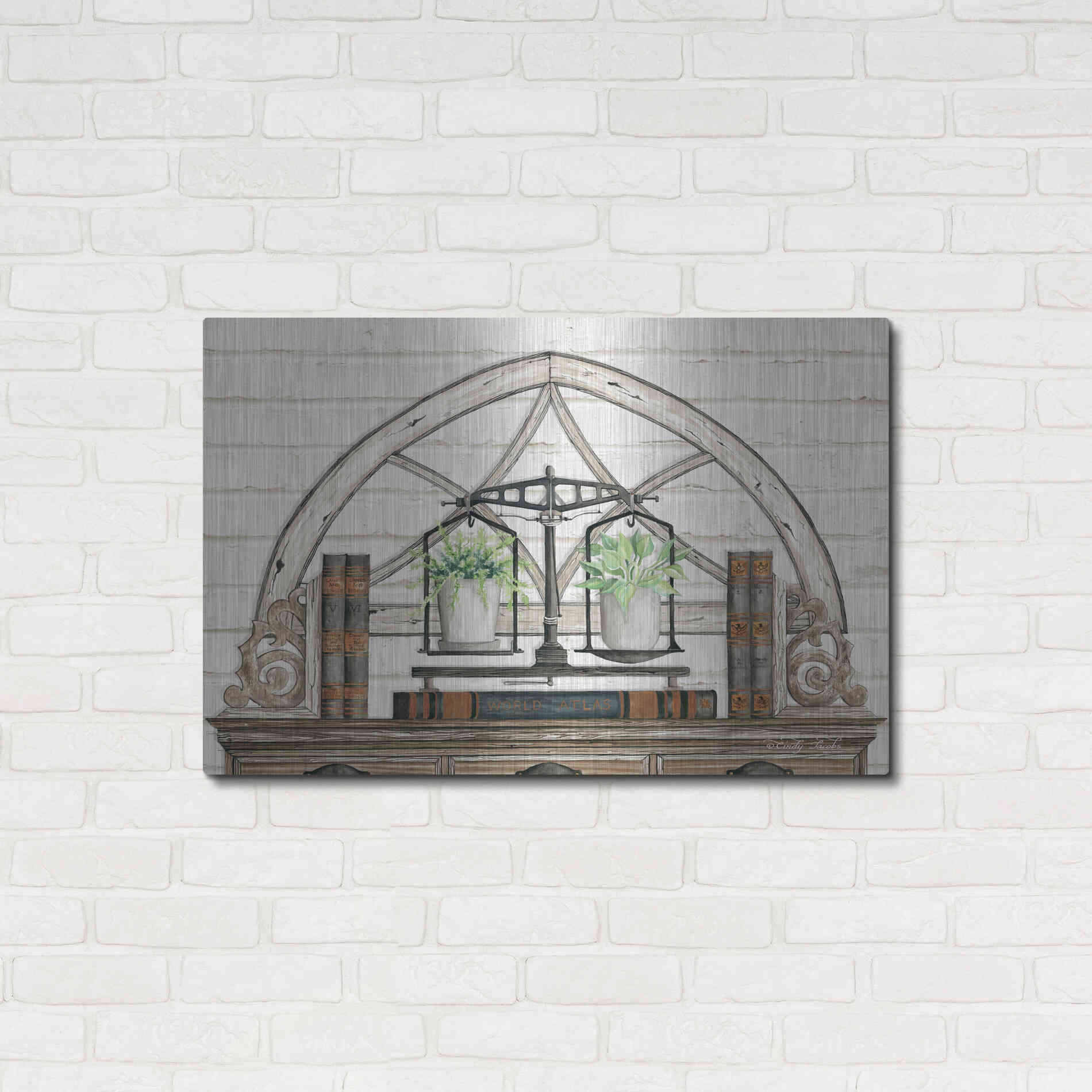 Luxe Metal Art 'All Things Near and Dear I' by Cindy Jacobs, Metal Wall Art,36x24