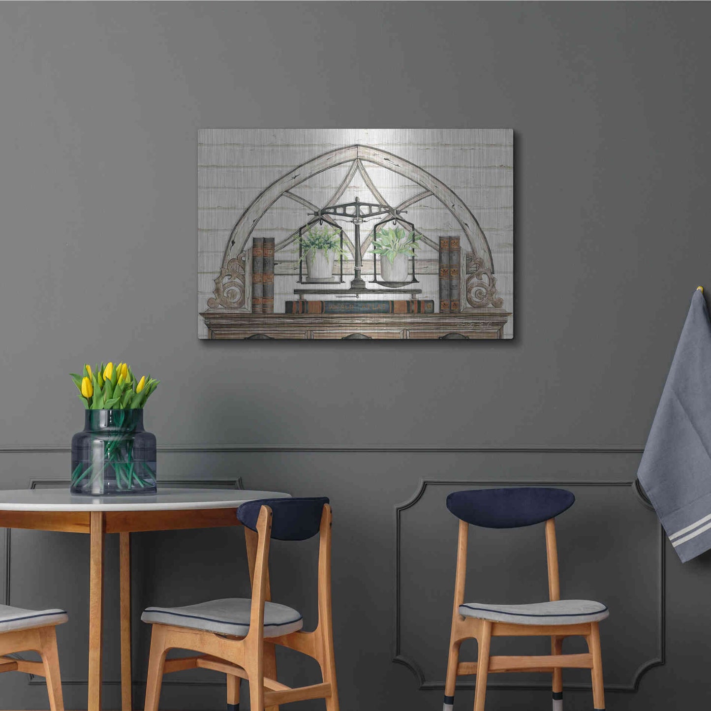 Luxe Metal Art 'All Things Near and Dear I' by Cindy Jacobs, Metal Wall Art,36x24