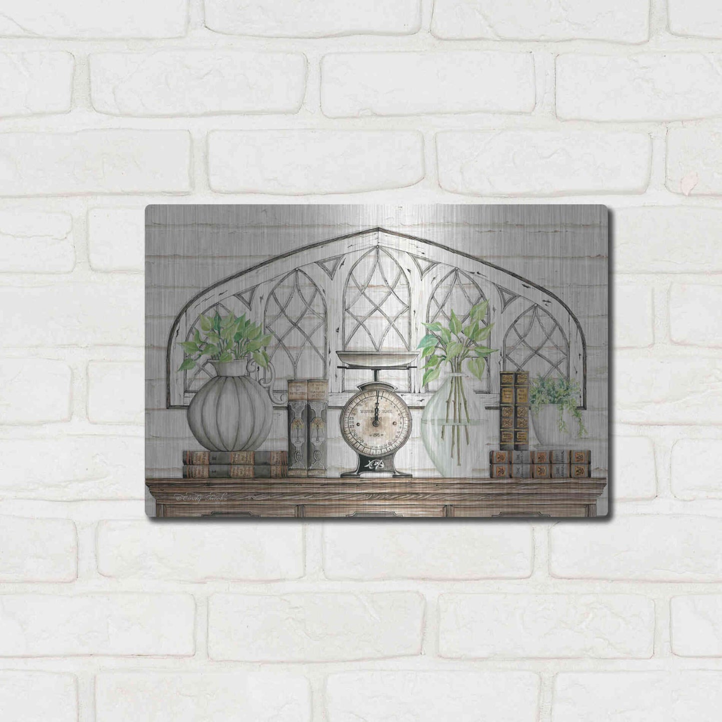 Luxe Metal Art 'All Things Near and Dear II' by Cindy Jacobs, Metal Wall Art,16x12