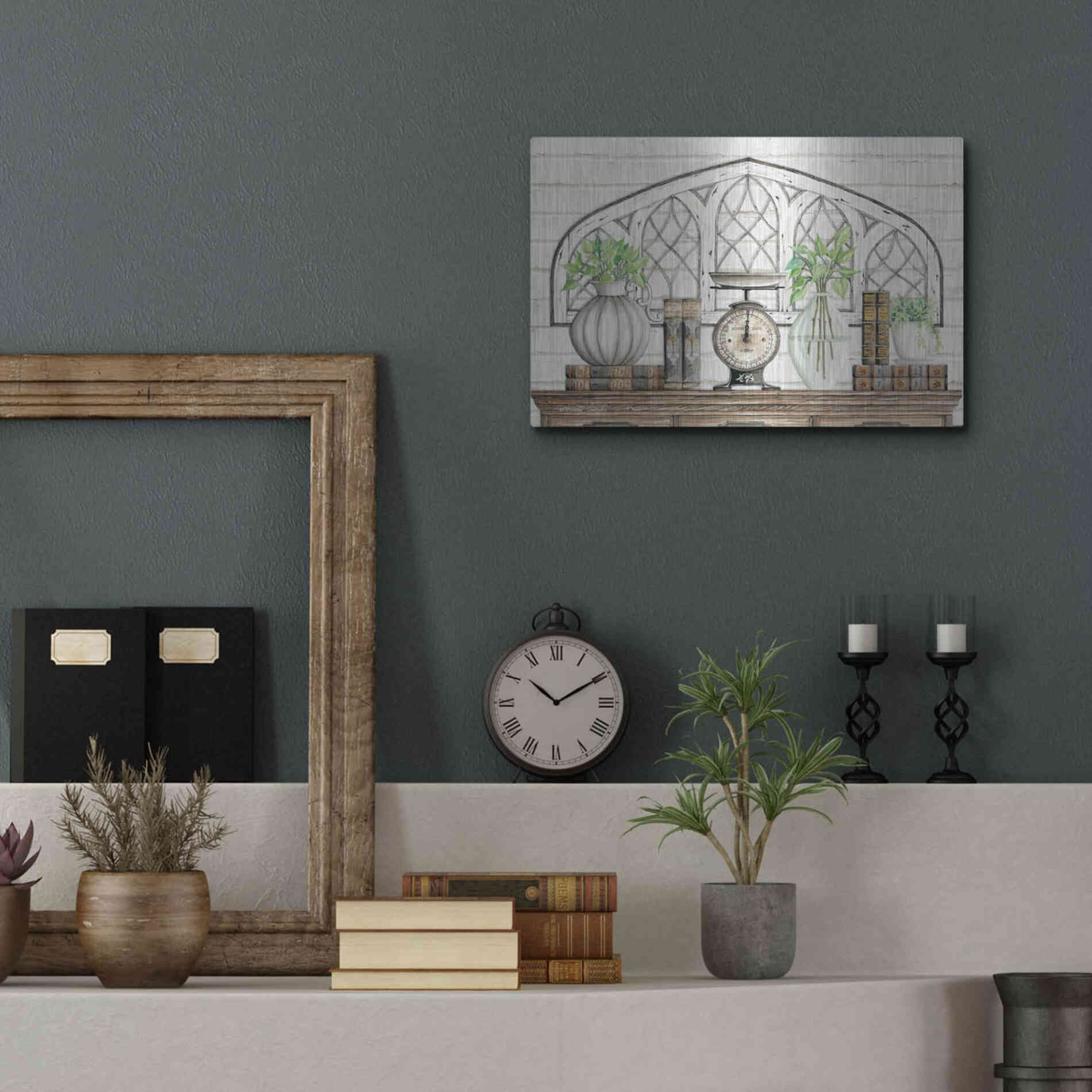 Luxe Metal Art 'All Things Near and Dear II' by Cindy Jacobs, Metal Wall Art,16x12