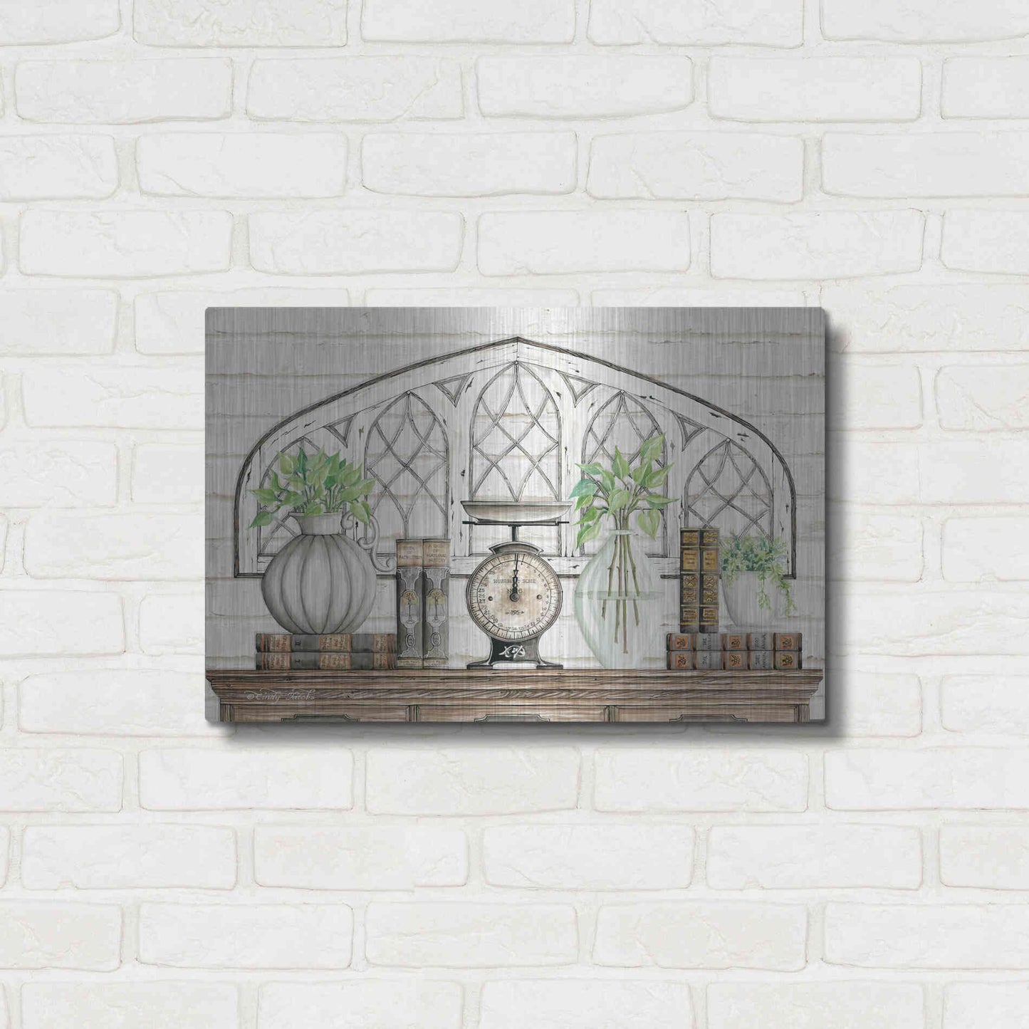 Luxe Metal Art 'All Things Near and Dear II' by Cindy Jacobs, Metal Wall Art,24x16