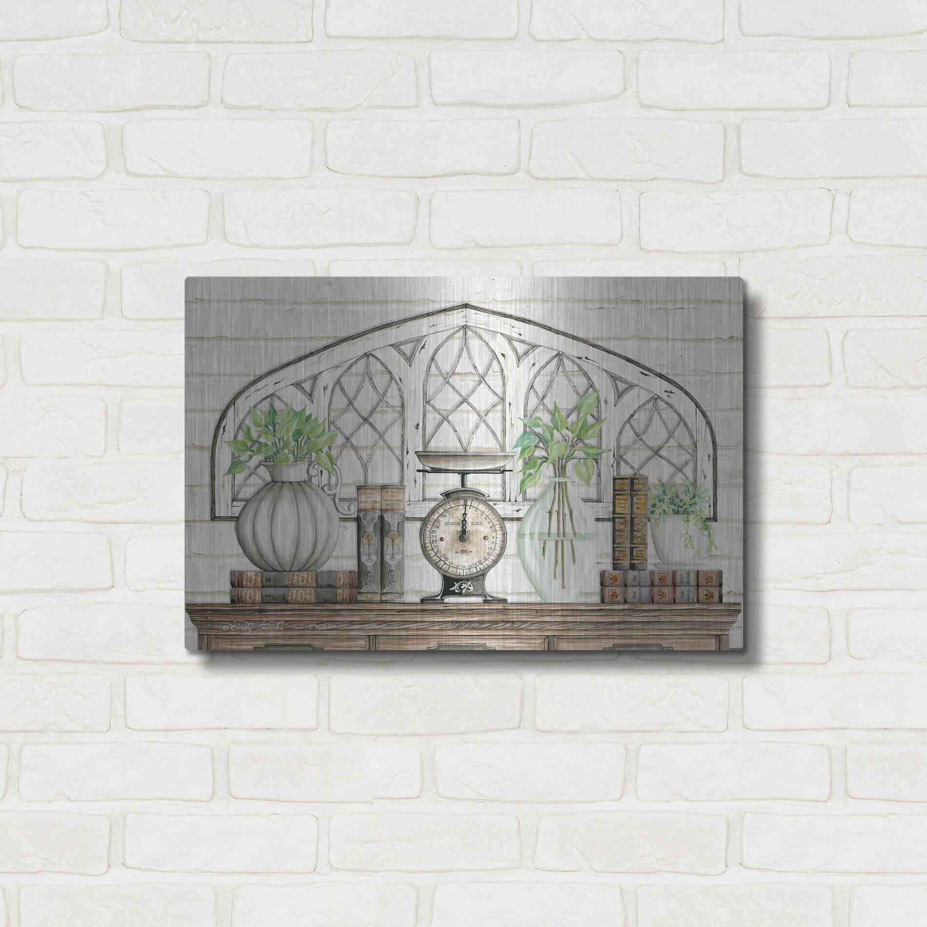 Luxe Metal Art 'All Things Near and Dear II' by Cindy Jacobs, Metal Wall Art,24x16