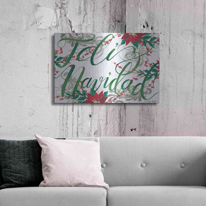 Luxe Metal Art 'Feliz Navidad' by Cindy Jacobs, Metal Wall Art,36x24