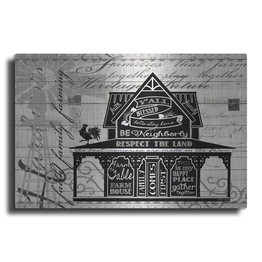 Luxe Metal Art 'Y'all Blessed Farmhouse' by Cindy Jacobs, Metal Wall Art