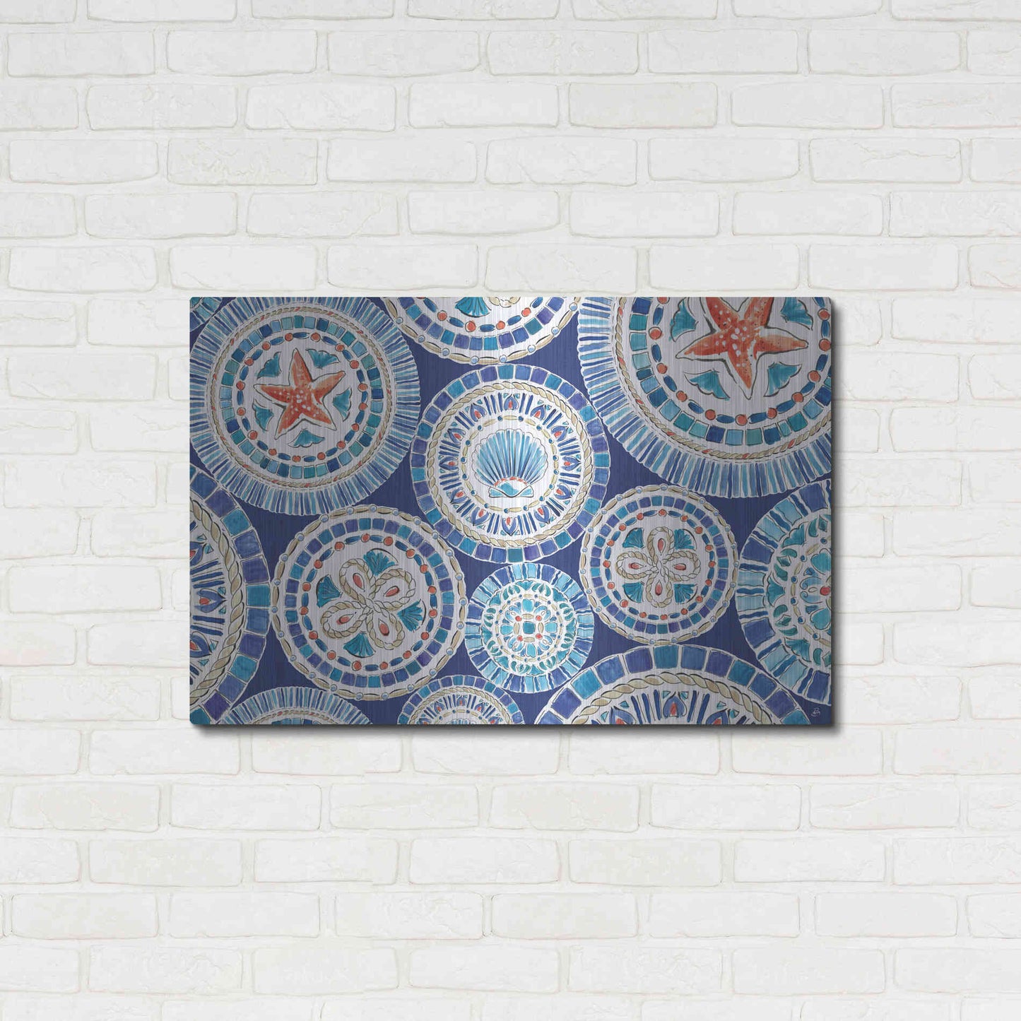 Luxe Metal Art 'Maritime XV' by Daphne Brissonet, Metal Wall Art,36x24