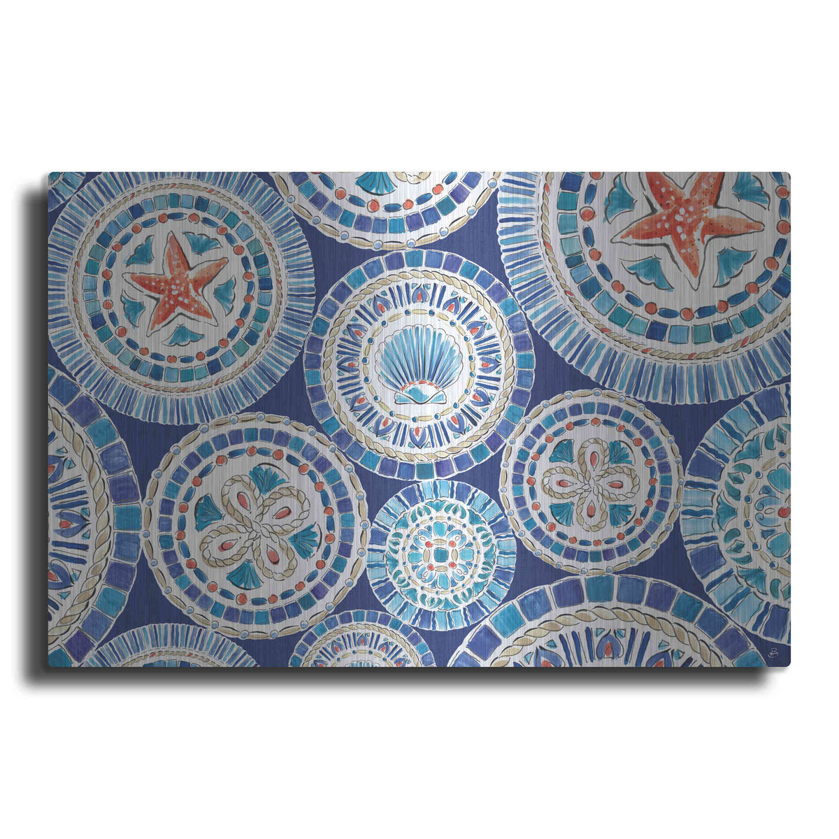 Luxe Metal Art 'Maritime XV' by Daphne Brissonet, Metal Wall Art