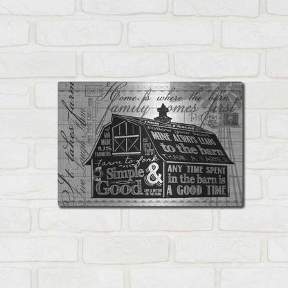 Luxe Metal Art 'Simple & Good Barn' by Cindy Jacobs, Metal Wall Art,16x12