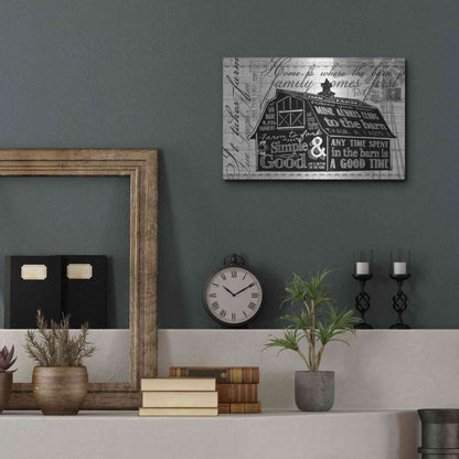 Luxe Metal Art 'Simple & Good Barn' by Cindy Jacobs, Metal Wall Art,16x12