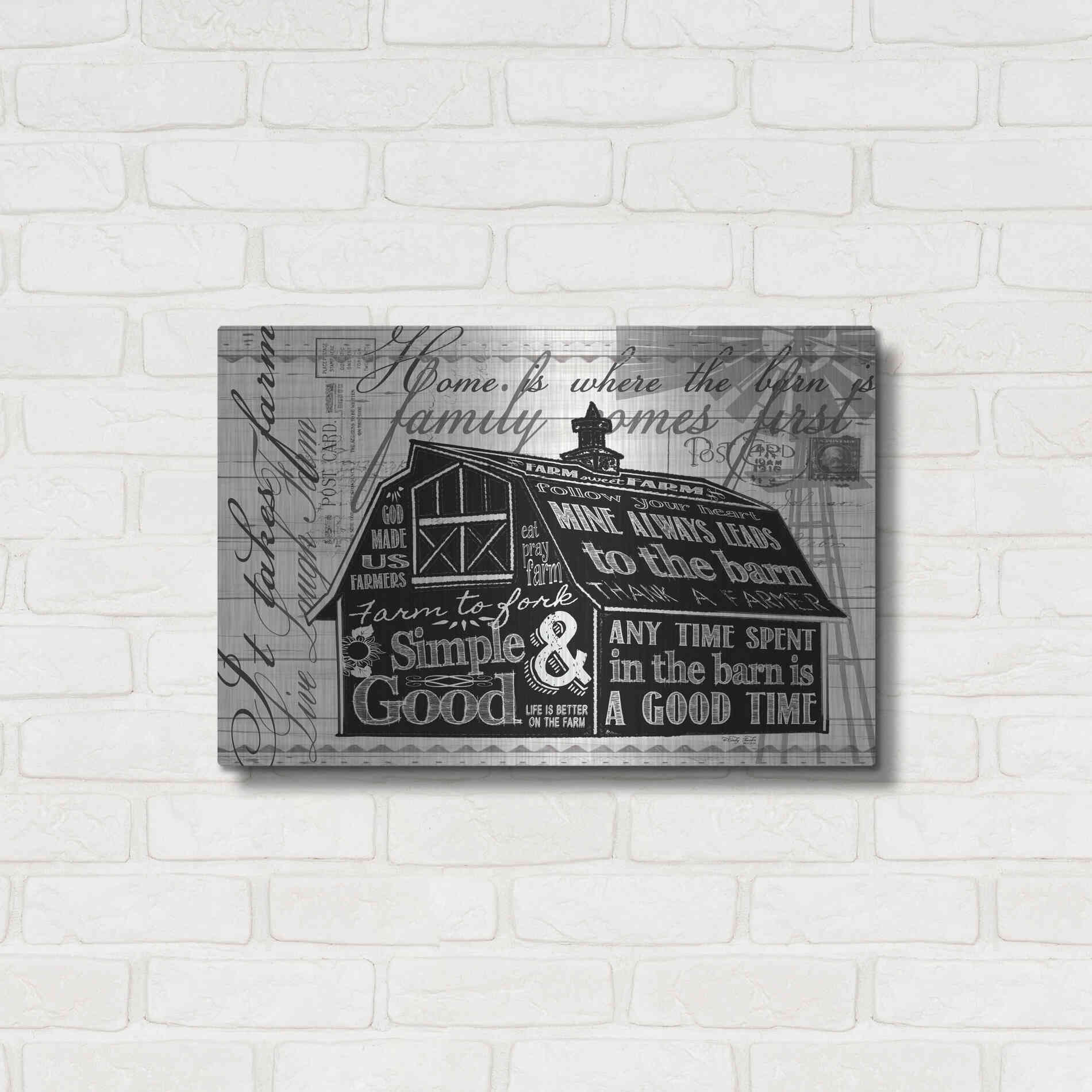 Luxe Metal Art 'Simple & Good Barn' by Cindy Jacobs, Metal Wall Art,24x16